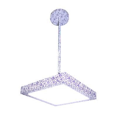 China Art Unique Chinoiserie Modern Designer Blue and White Aluminum Modern Ceiling Chandelier Pattern LED Porcelain Pendant Light Fixtures for sale