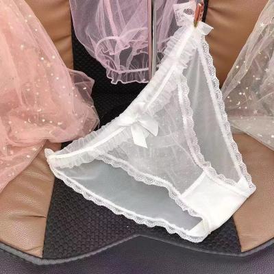 China Antibacterial Cute Underwear Lolita Style High Fork Shorts Plus Size Women Underwear Lace Women High Elastic Briefs for sale