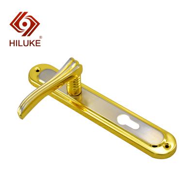 China HILUKE Front Door Big Size Home Main Door Handle Gold Plated Door Handle For Bathroom for sale