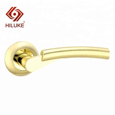 China Open Door Handle HILUKE Exterior Zinc Alloy Gold Plated Door Handle for sale