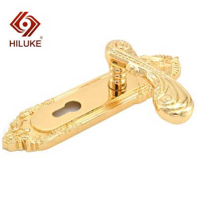 China HILUKE Interior Doors Spider Lever Brass Door Handle On The Plate Brass Lever Type Door Handle for sale