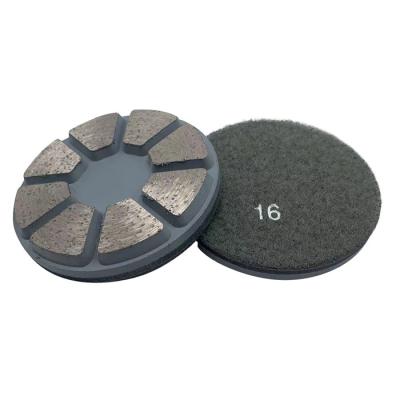 China Wet Use Velcro Backed Sintered Diamond Metal Grinding Pucks For Concrete Polishing for sale