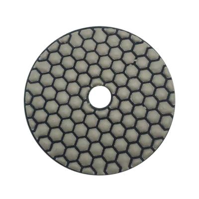 China 125mm Honeycomb Velcro Backed Dry Concrete Resin Polishing Pads For Hand Machines for sale