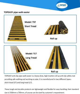 China Anti-slip pipewalker pipe walk easier heavy duty roll up safety mats used on pipe oil and gas industry offshore plate for sale