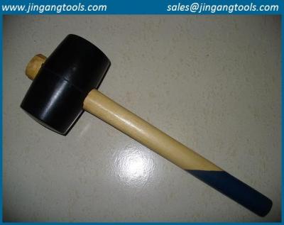 China rubber mallet wooden handle,black head for sale