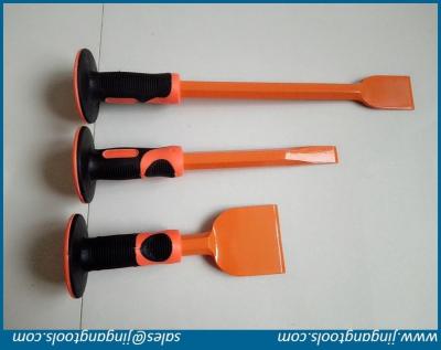 China cold plated stone chisel with two-tone rubber grip Stone chisel with safe grip for sale