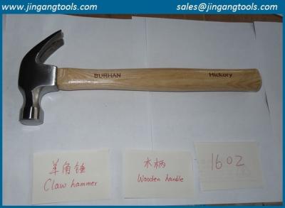 China claw hammers with hickory wooden handle for sale