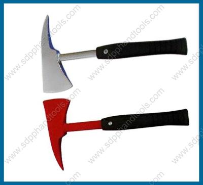 China chrome plated pick head axe with insulate rubber handle, insulate fire fighting axe for sale