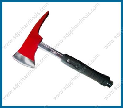 China Firefighter's axe, fire axe, or pick head axe with steel tube handle, fire fighting hatchet for sale