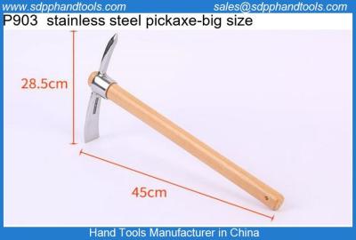 Cina P903 Stainless steel pickaxe hoe, stainless steel chisel axe hoe,mountain climbing pickaxe, stailess steel axe hand tool in vendita