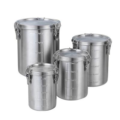 China Home Airtight Storage Canister Containers Cat Dog Pet Food Grain Food Storage Stainless Steel Storage Jars for sale