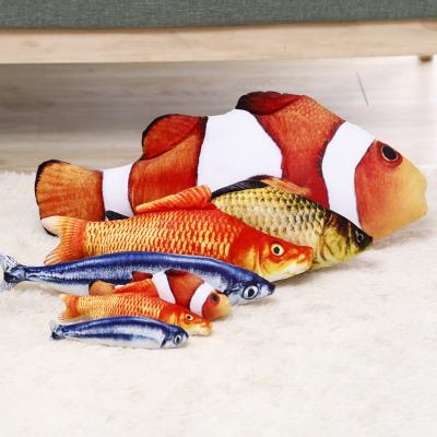 China Simulation Plush Catnip Fish Stocked Toy for Cat Playing Training Tool Cats Pampers Fish Chew Toys Mint Cat for sale