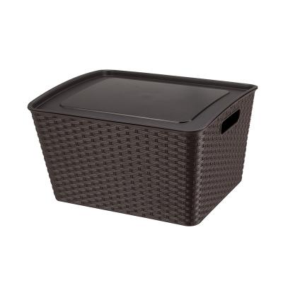 China Popularity 2021 New Home Storage Vertical Woven Basket Hot Selling Products With Lid for sale