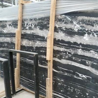 China Mid Century Modern Traditional Silver Dragon Chinese Black Marble Floor Tiles Cheap Decorative Stone for sale