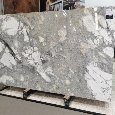 China Modern Iceburg Countertops Wall Decor Slab Stone Tiles White Chinese Natural Marble Stone Flooring Factory Price for sale