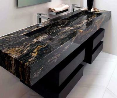 China Modern Cosmic Granite Gold Black Granite Slab And Tile for sale