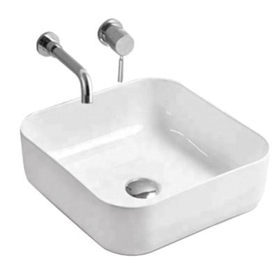 China Fame Modern White Countertop Ceramic Art Basin Bathroom Wash Basin With Single Sink for sale