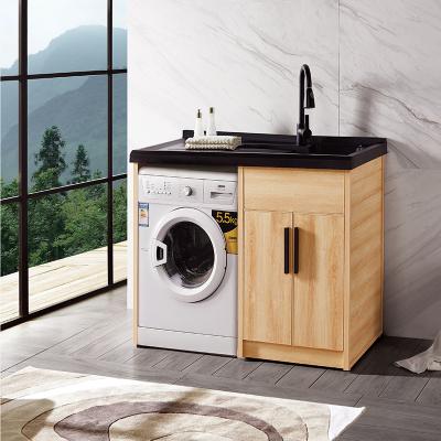 China 2021 Fame Modern Design Wash Laundry Machine Furniture Modern Laundry Cabinet for sale