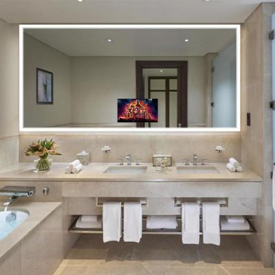 China Bright Smart Bathroom Mirror Factory Price Customized Size Illuminated TV Mirror for sale