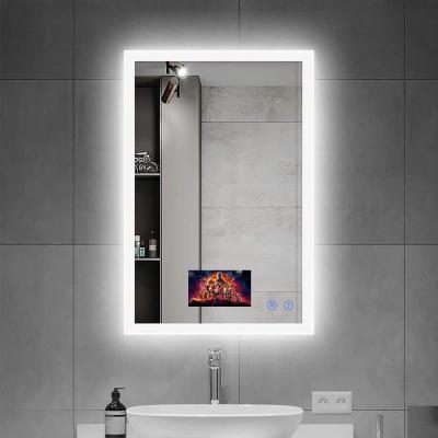 China Lighted Bathroom Mirror With Shelf Bathroom Mirror LED Light Smart Mirror for sale