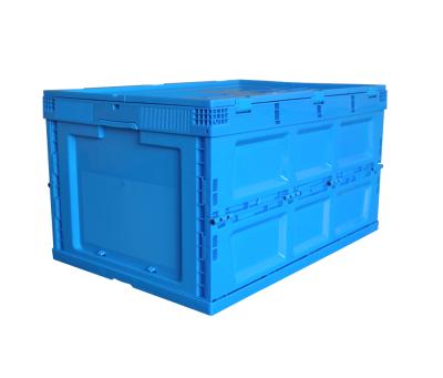 China Solid Box Transport Use 80 Liter Folding Storage Box With Cover for sale