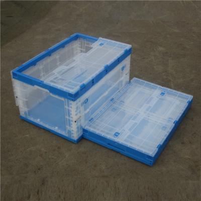 China 82L style solid transparent solid base and solid side box plastic collapsible crates with open side door for sale