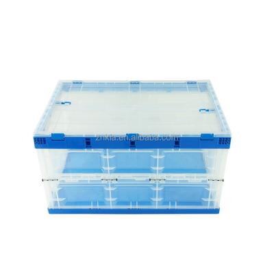 China Recyclable ZNKIA Made Transparent Color 80 L Plastic Packaging / Crate / Box / Container With Lid for sale