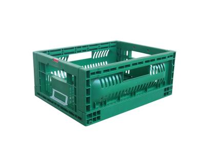 China 40*30*17 cm collapsible plastic crate vented type storage crate plastic collapsible basket for sale