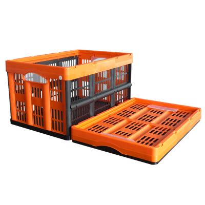 China Clevermade Solid Colorful Strong Plastic Fruit Box Picnic Cloth Storage Mesh Crate Folding Crates Basket for sale