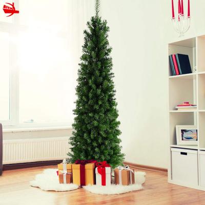 China New Style Eco-friendly Christmas Decoration Supplies PVC Material White Pencil Shape Christmas Tree For Outdoor for sale