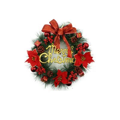 China Christmas Bells Christmas Product Product Trendy Red Bow Flower Large Wreaths With Ornaments for sale