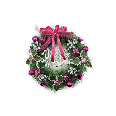 China Trendy Product Christmas Small Bell Big Rose Red Bow Small Horn Christmas Wreaths With Ornaments for sale