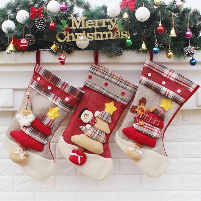 China Wholesale Soft Funny Personalized Plaid Christmas Stocking For Christmas Ornaments for sale