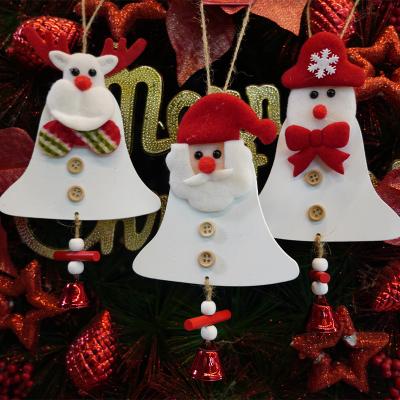 China Festival Stuff Fashion Style Christmas Decoration Supplies Wooden Elf Snowflakes Hangers Christmas Ornament With Bells for sale