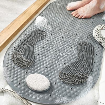 China Stain Resistant Non Slip PVC Floor Mat Shower Tub Mat With Suction Cups For Bathroom for sale