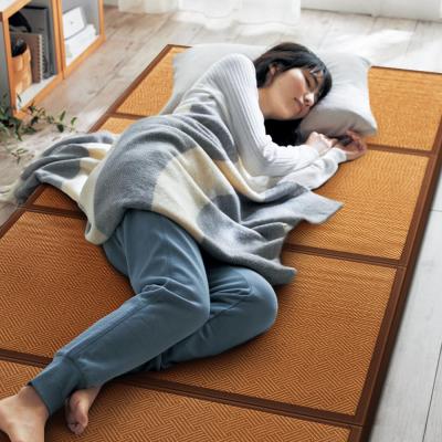 China Tatatmi Summer Washable Japanese Style Folding Thicken Rattan Floor Mat Blanket For Midday Rest for sale