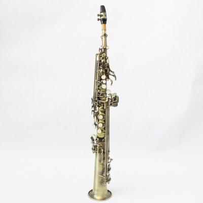 China Classical Instruments Vintage Saxophone For Professional High Quality Soprano Saxophone Gold Lacquer Woodwinds for sale