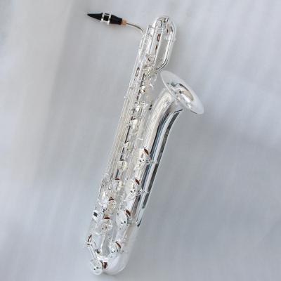 China Gold Lacquer High End Silver Plated Baritone Saxophone Saxophone Customizable Baritone for sale