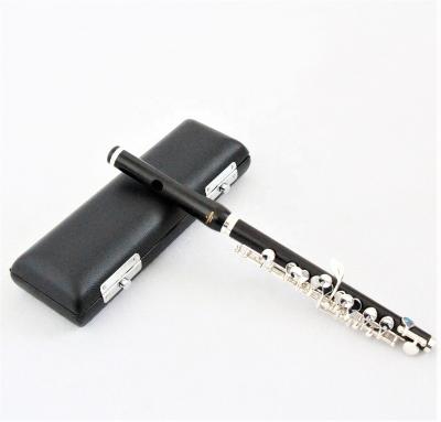 China Professional Small Flute Ebony Woodwind Instruments Handmade Body For High Grade Factory Price Woodwinds With Silver Plated Piccolo for sale