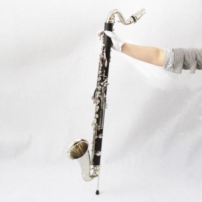 China Bb Key Professional Nickel Plated Bakelite Black Wood Bass Clarinet for sale