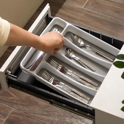 China Sustainable Wholesale K and B Sideboard Drawer Divided Storage Cutlery Tray Utensil Organizer Tray Small Silverware Tray for sale