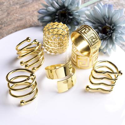 China Stocked European Light Luxury Gold Table K and B Kitchen Restaurant Wedding Napkin Ring for sale