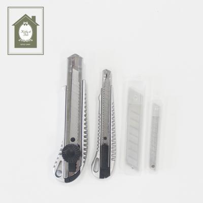 China Hot Professional High Quality Small Eco-friendly Safety Cutter Knife Set (2 Different Zinc Alloy Cutters) With 10PCS Fixed Blades for sale