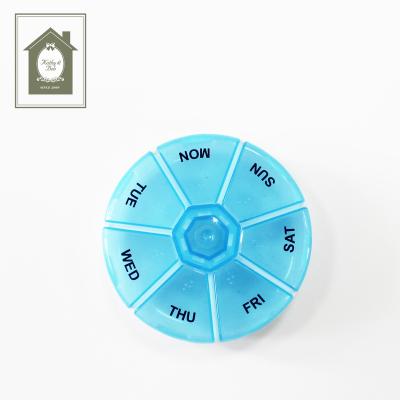 China Wholesale Medical Plastic PP Pill Box Travel Case Weekly Round 7 Day Pill Box Organizer for sale