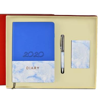 China Hot Executive Luxury Unique Farming Gifts Notebook Gift Set With Customized LOGO Gift Set Of Pen And Card Holder for sale