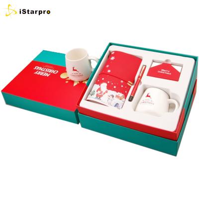 China New Hot Christmas Farming Business Girft Sets Notebook+pen+mug+card Holder 4 in 1 Custom Luxury Gift Set for sale