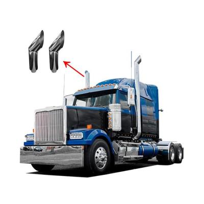 China Chrome Auto Engine Parts Exhaust Peterbilt Curved Top Stacks For Freightliner Truck for sale