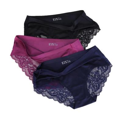 China Antibacterial Sexy Lace Underwear For Women Frozen Silk Seamless Panties With Silky Touch Touch for sale