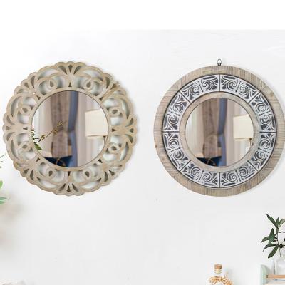 China Bamboo And Rattan Handwork Bohemian Quality Circle Hanging Round Wall Mirrors Modern Home Decor for sale