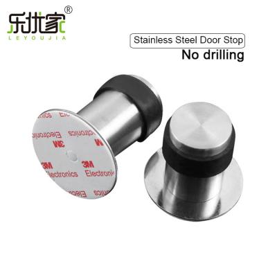 China Self Adhesive Cylindrical Door Stainless Steel Door Stopper With Rubber for sale